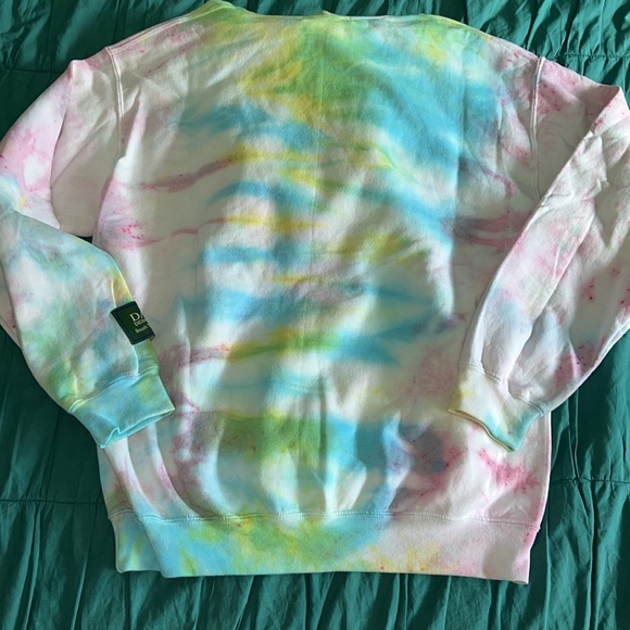 NWOT DANZY Rainbow Tie Dye Hoodie Size M - Picture 6 of 6